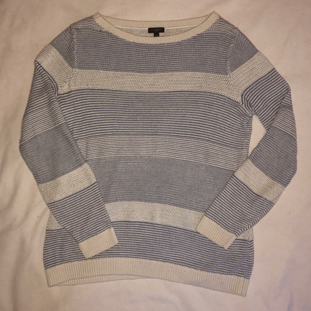 Blue and White Sweater